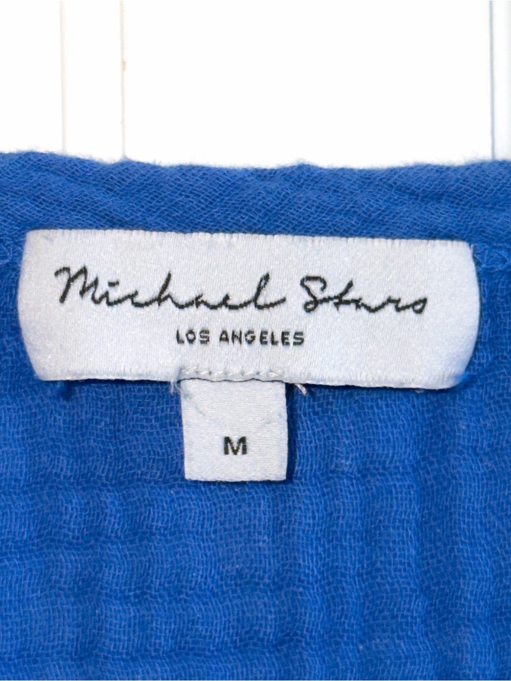 Michael Stars Amy Top Royal Blue Cotton Double Gauze Short Sleeve Top Sz Medium - Picture 5 of 9